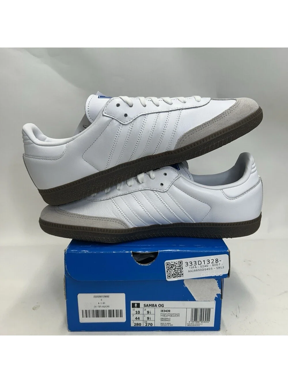 adidas Samba OG Low “Double White Gum” IE3439 Men’s 10